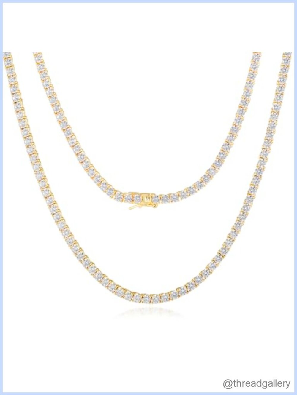 Tennis Necklace Simulated Diamond 4 Prong Cubic Zirconia Chain